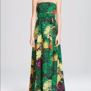 Tracy Reese Cactus print silk gown with pockets.